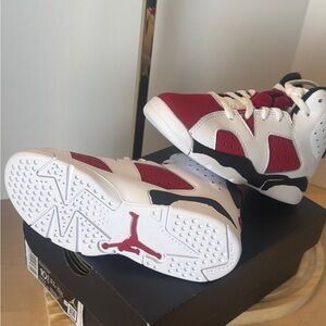 Red and White Air Jordan Sneakers